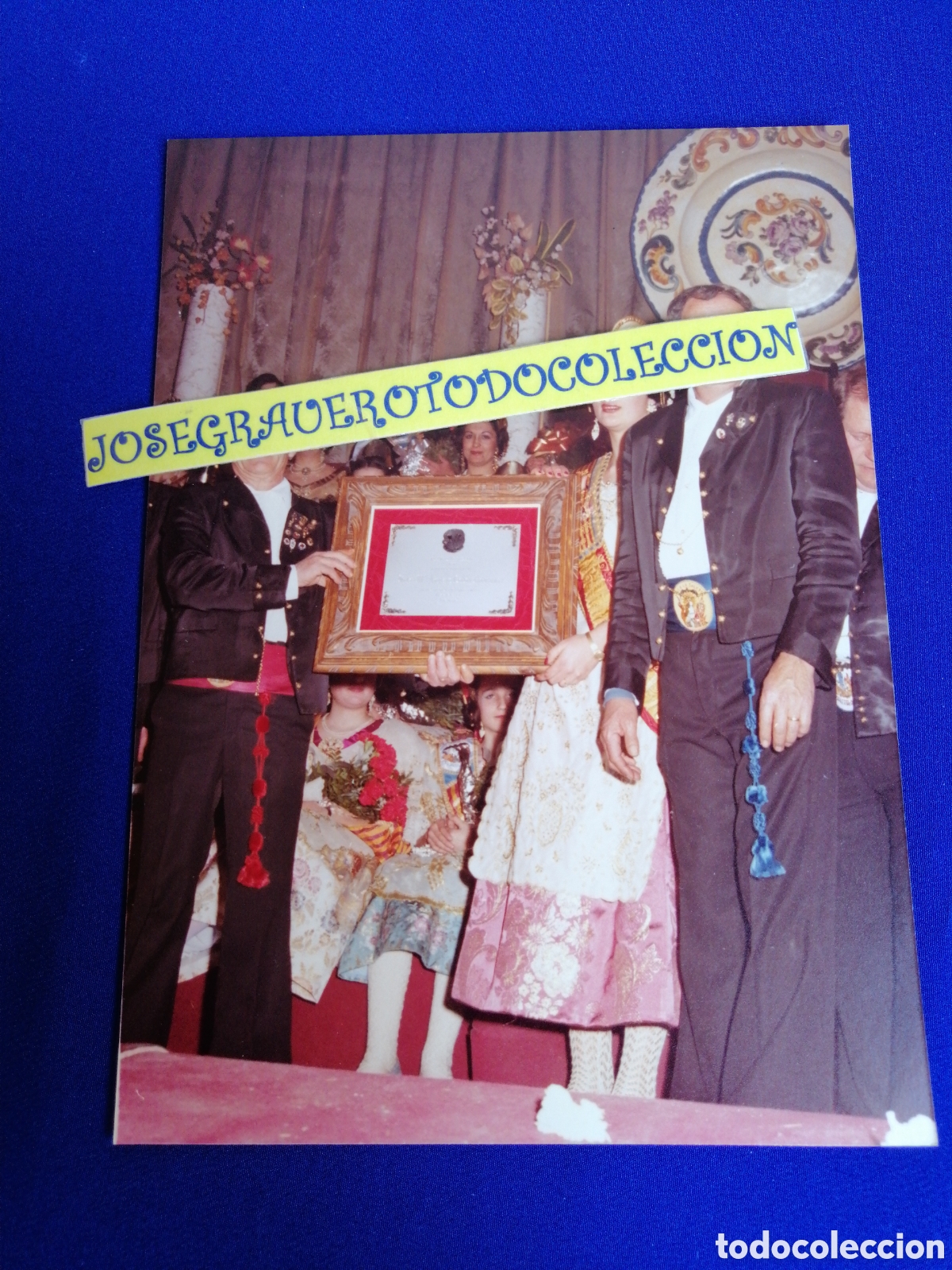 Fotograf&iacute;a antigua: FALLA LA SALETA (ALDAYA) 1983 FALLERA MAYOR Y PRESIDENTE FOTOGRAF&Iacute;A ANTIGUA