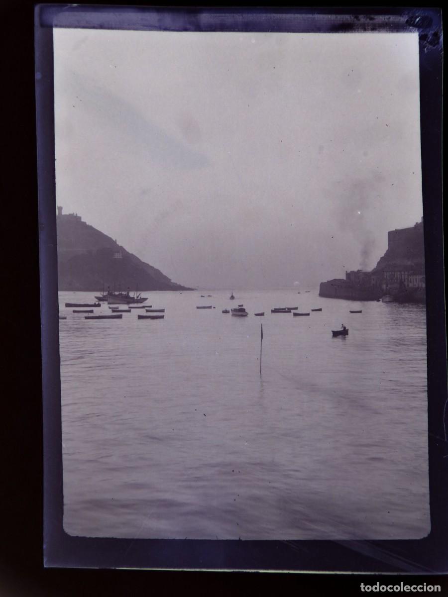 Antique Photography: SAN SEBASTIAN, IGUELDO Y SANTA CLARA - CLICHE NEGATIVO EN CELULOIDE, c.1920-1930