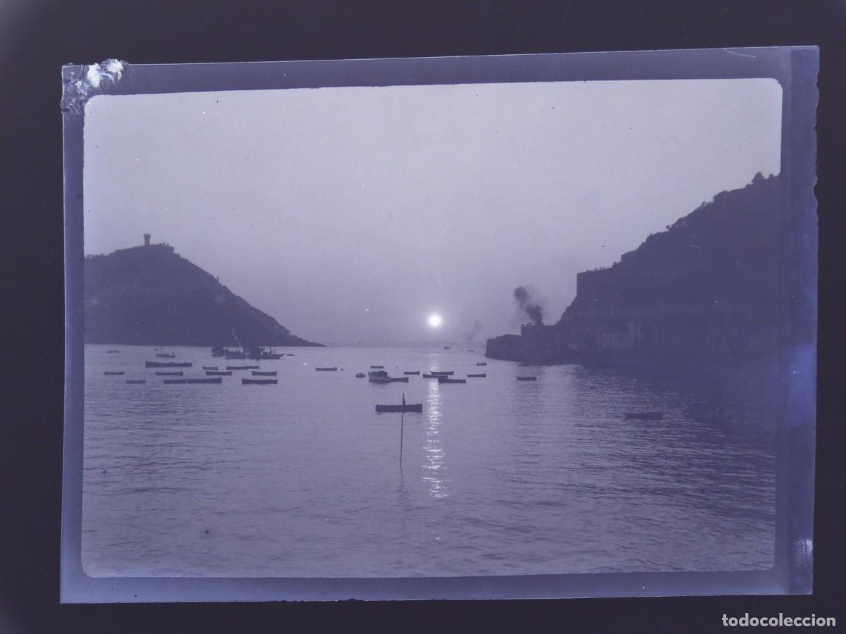 Antique Photography: SAN SEBASTIAN, IGUELDO Y SANTA CLARA - CLICHE NEGATIVO EN CELULOIDE, c.1920-1930