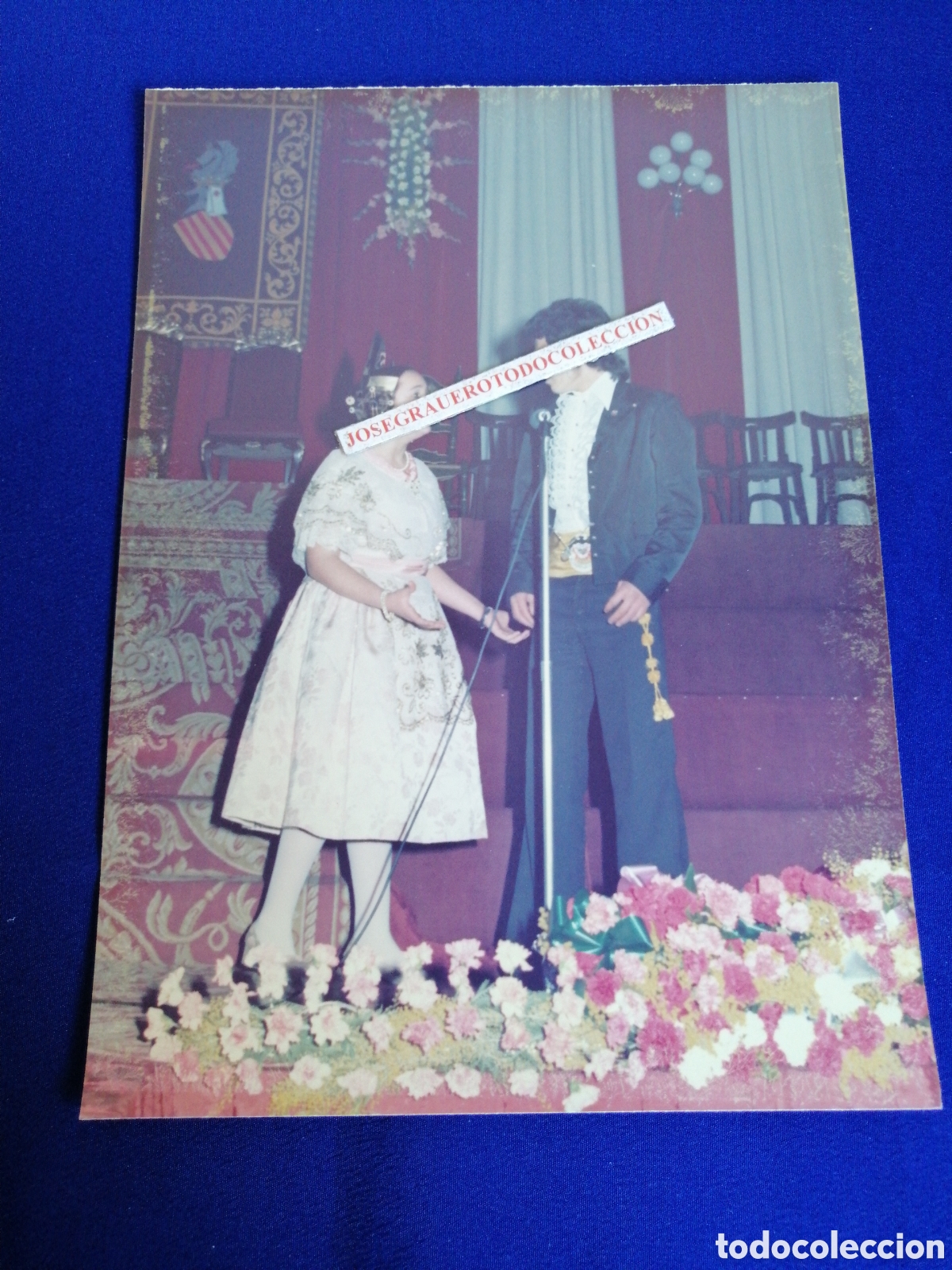 Fotografia antiga: FALLA PLAZA DEL CAUDILLO (ALDAYA) A&Ntilde;O 1978 PRESENTACI&Oacute;N FOTOGRAF&Iacute;A ANTIGUA CON SELLO FOTOGR&Aacute;FICO