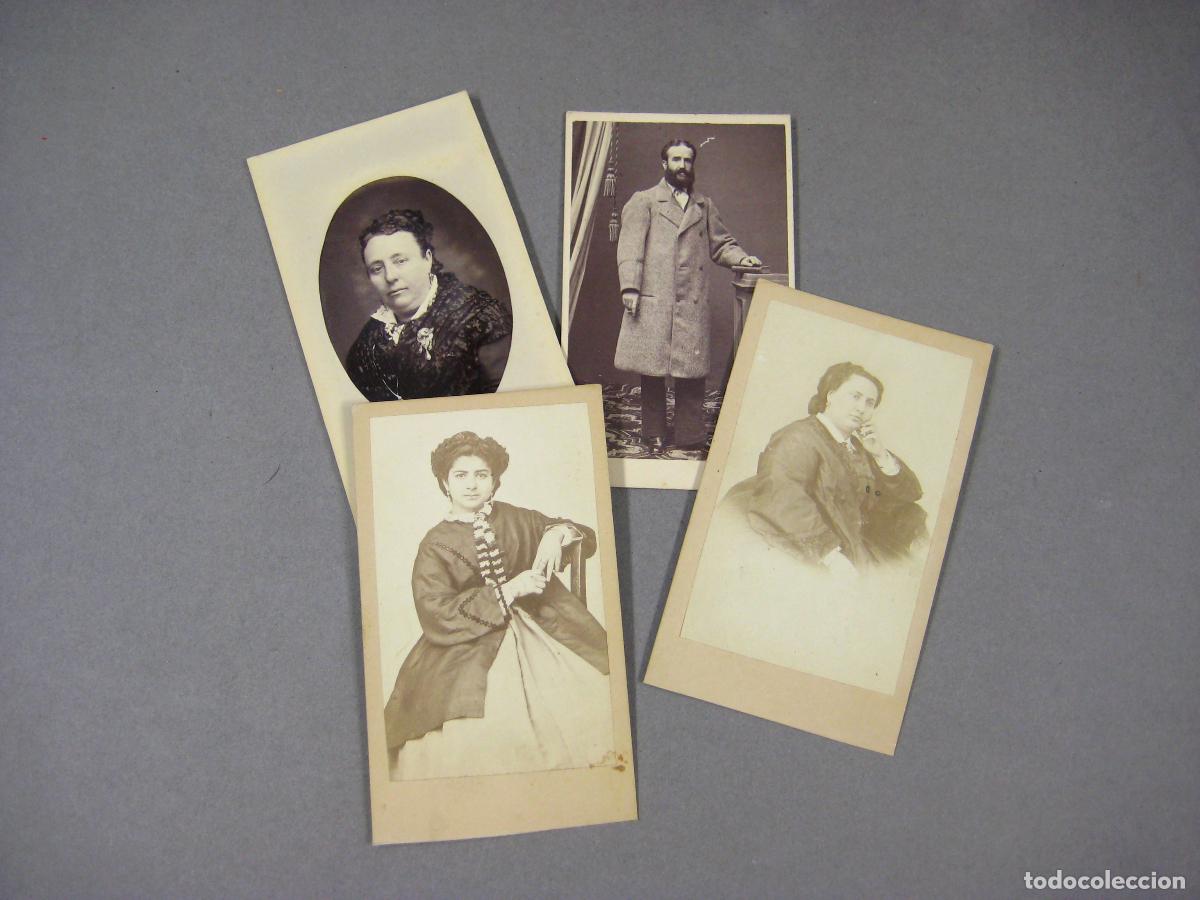 Fotografia antiga: 4 FOTOGRAF&Iacute;AS DE FINALES DEL SIGLO XIX. CARTA O TARJETA DE VISITA