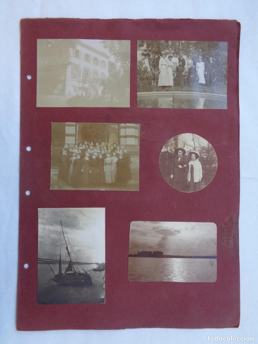 Antique Photography: HOJA DOBLE DE ALBUM CON 16 FOTOS FAMILIA ALEMANA, FINES DEL XIX Y PRINCIPIOS DEL SIGLO XX. ESQUIADOR