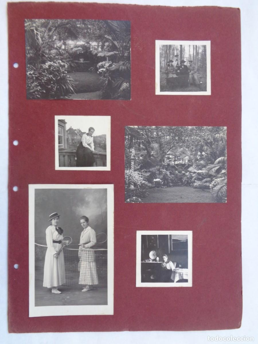 Antique Photography: HOJA DOBLE DE ALBUM CON 26 FOTOS FAMILIA ALEMANA: 1&ordf; GUERRA MUNDIAL, MUJER TENISTA, ETC. PP. SIGLO