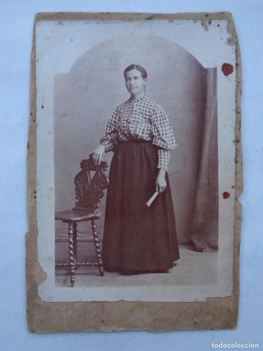 Antique Photography: PRECIOSA FOTO DE ESTUDIO DE SE&Ntilde;ORA CON ABANICO , DEL SIGLO XIX