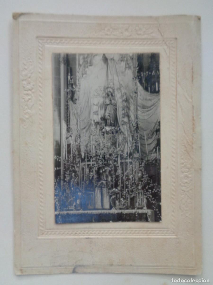 Antique Photography: FOTO DE UN ALTAR CON VIRGEN ..... 15,5 X 21 CM