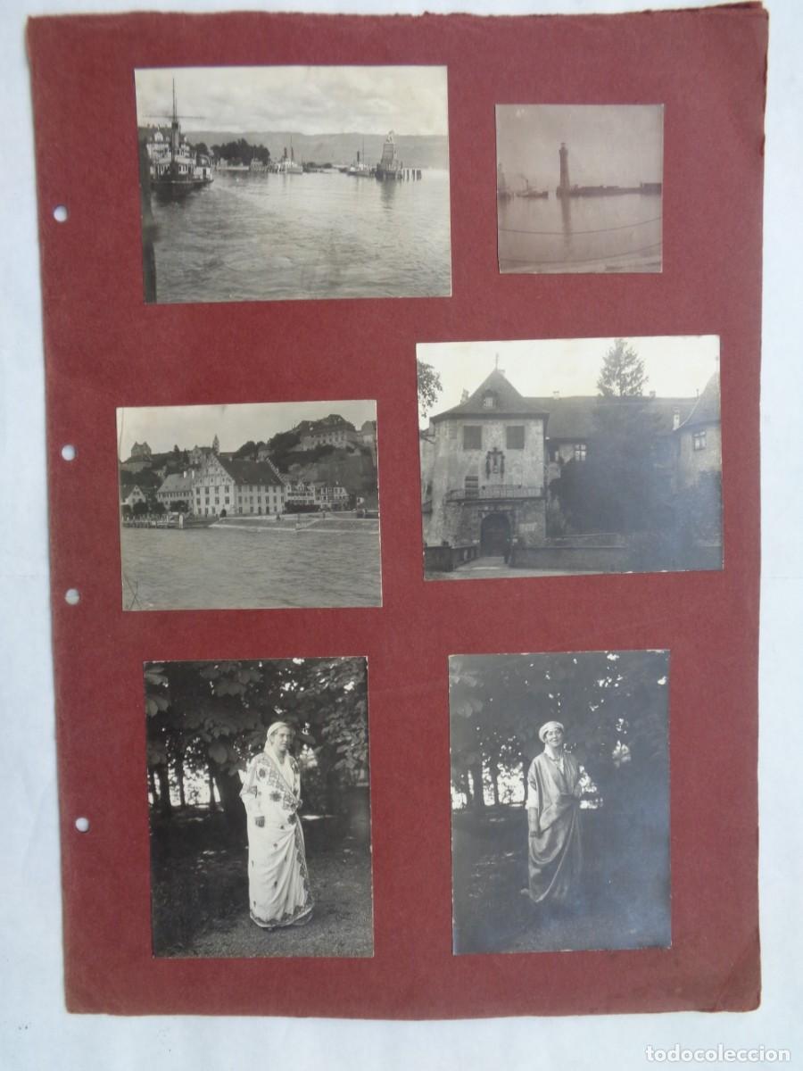 Fotografia antiga: HOJA DOBLE DE ALBUM CON 24 FOTOS FAMILIA ALEMANA, PP. XX, ZEPPELIN, KAISER , MUJERES DISFRAZADAS....