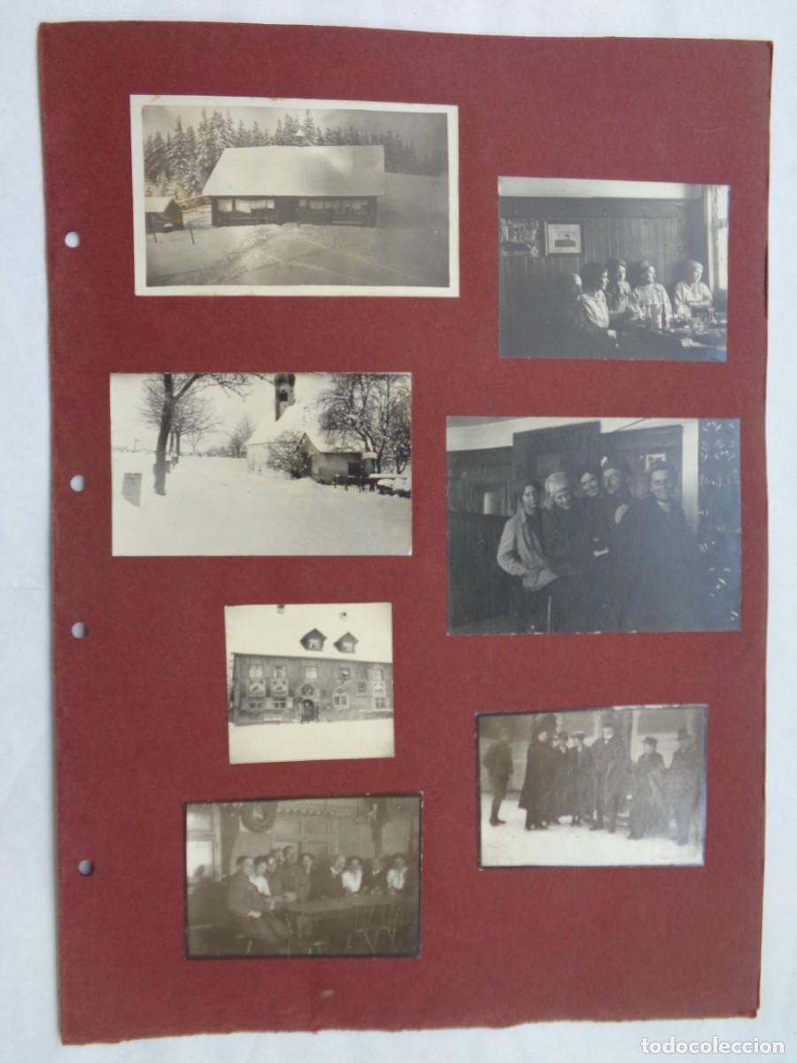 Fotografia antiga: HOJA DOBLE DE ALBUM CON 27 FOTOS FAMILIA ALEMANA, FINES DEL XIX Y PRINCIPIOS DEL SIGLO XX. ESQUIADOR