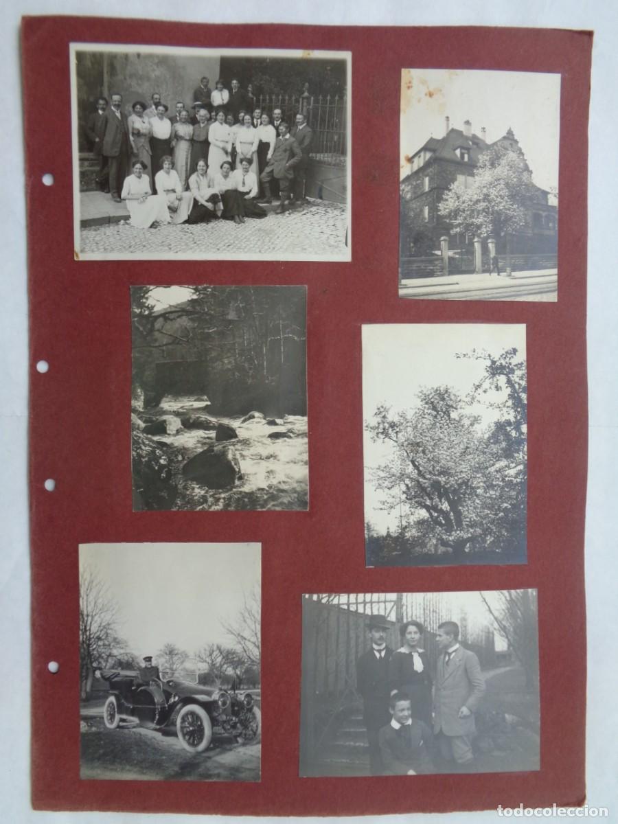 Antique Photography: HOJA DOBLE DE ALBUM CON 22 FOTOS FAMILIA ALEMANA: PERRO, COCHE EPOCA, PAREJAS, ETC. PRINCIPIOS SIGLO