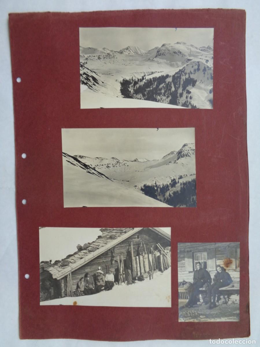 Antique Photography: HOJA DOBLE DE ALBUM CON 23 FOTOS FAMILIA ALEMANA, FINES DEL XIX, PRINCIPIOS DEL SIGLO XX. ESQUIADORa