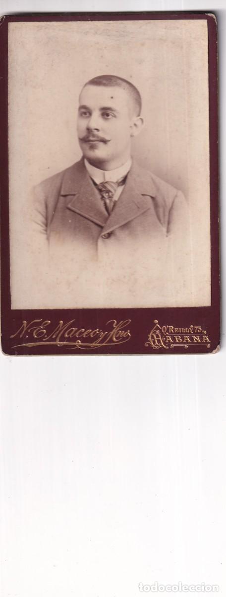 Fotografia antica: Fotograf&iacute;a tama&ntilde;o gabinete Andr&eacute;s Benitez Rojas. 1896. Cuba. Habana N. E. Maceo y hermanos.