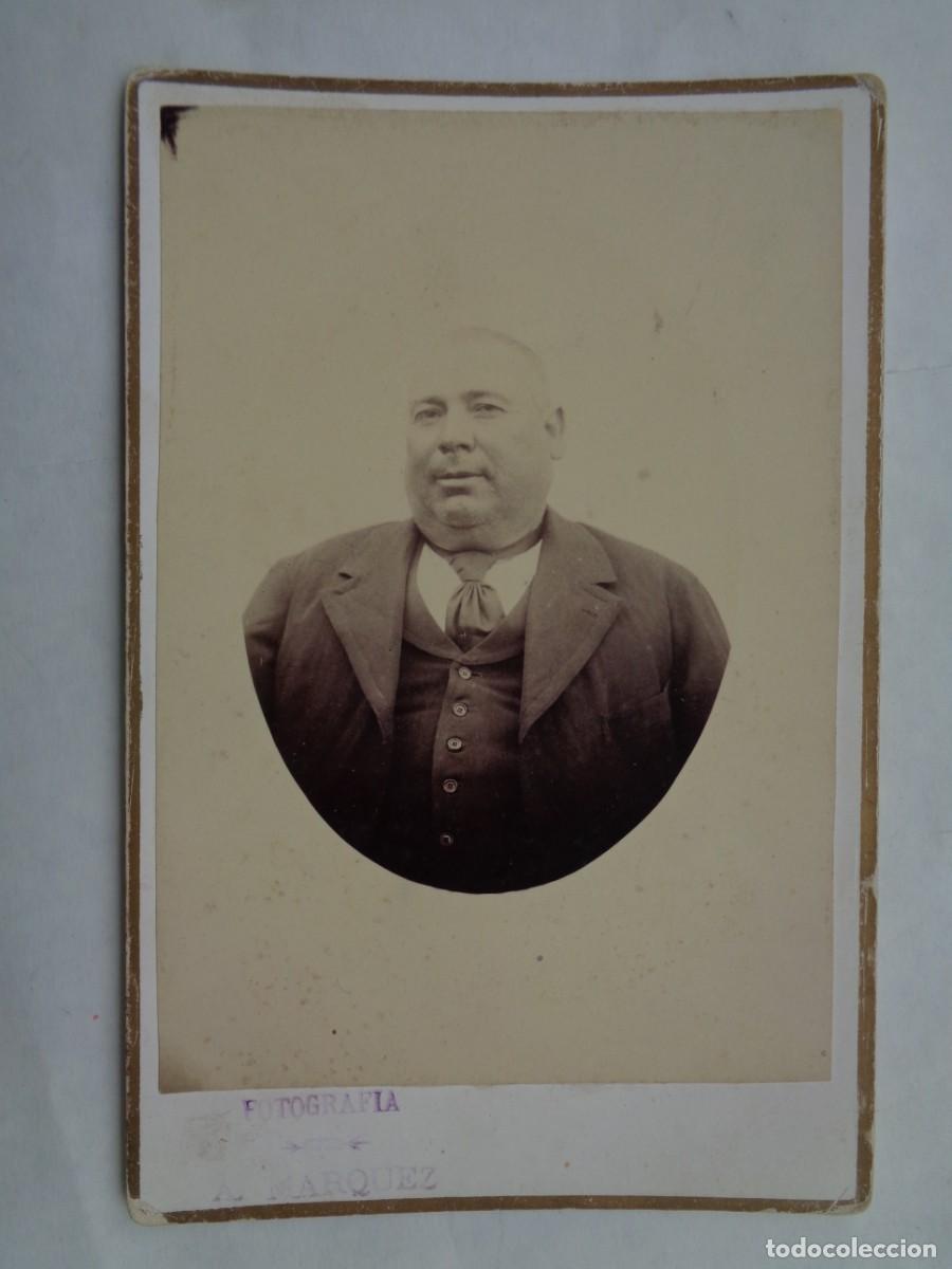 Fotografia antiga: BONITA FOTO DE ESTUDIO DE SE&Ntilde;OR ELEGANTE DEL SIGLO XIX . DE A. MARQUEZ
