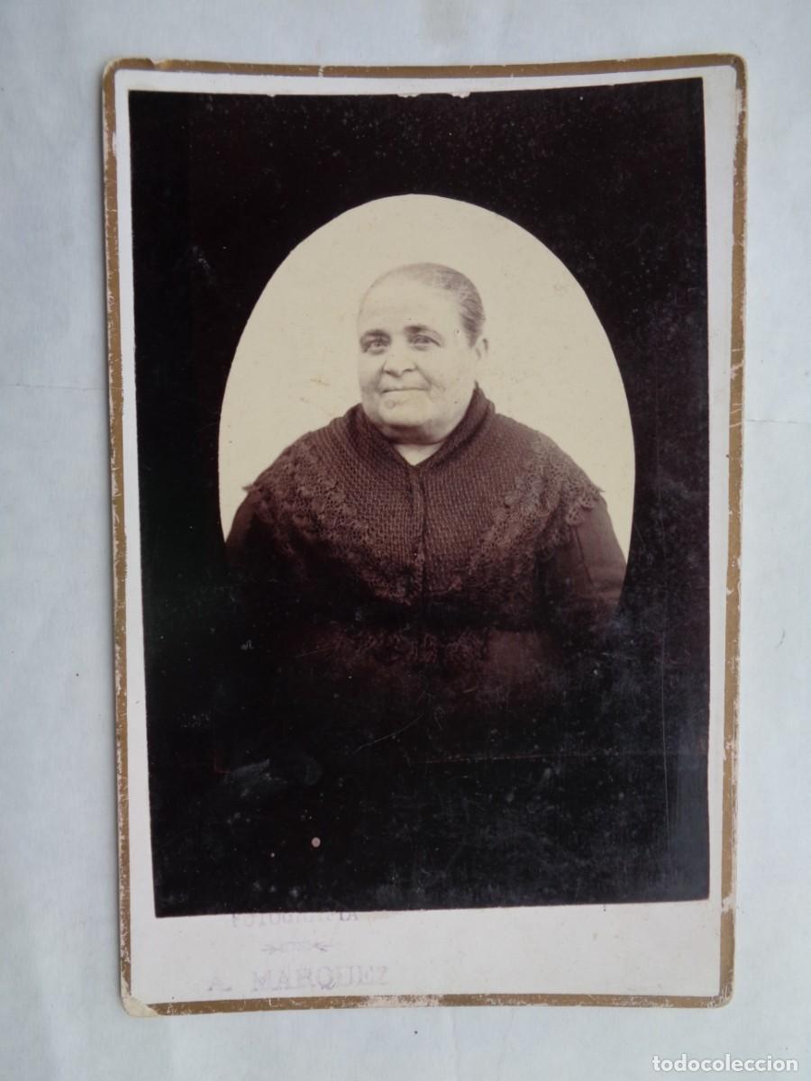 Fotografia antiga: BONITA FOTO DE ESTUDIO DE SE&Ntilde;ORA ELEGANTE DEL SIGLO XIX . DE A. MARQUEZ