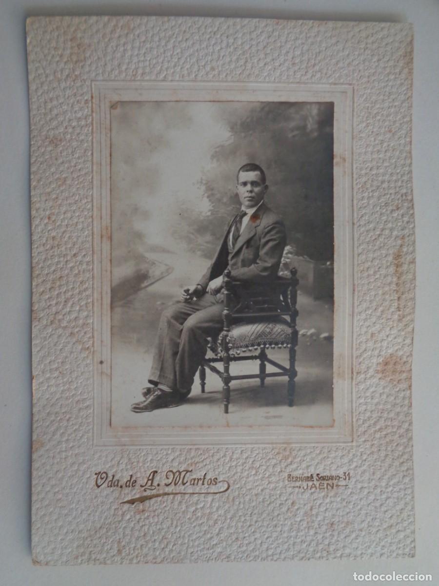 Fotografia antica: BONITA FOTO DE ESTUDIO DE SE&Ntilde;OR ELEGANTE, PRINCIPIOS DE SIGLO. DE VDA. DE A. MARTOS, JAEN
