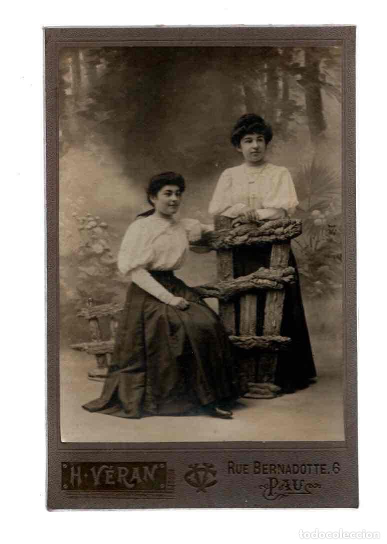 Fotografia antica: FOTOGRAFIA ALBUMINA RETRATO FEMENINO. PHOTOGRAPHIE D'ART HENRI VERAN. PAU. SIGLO XIX