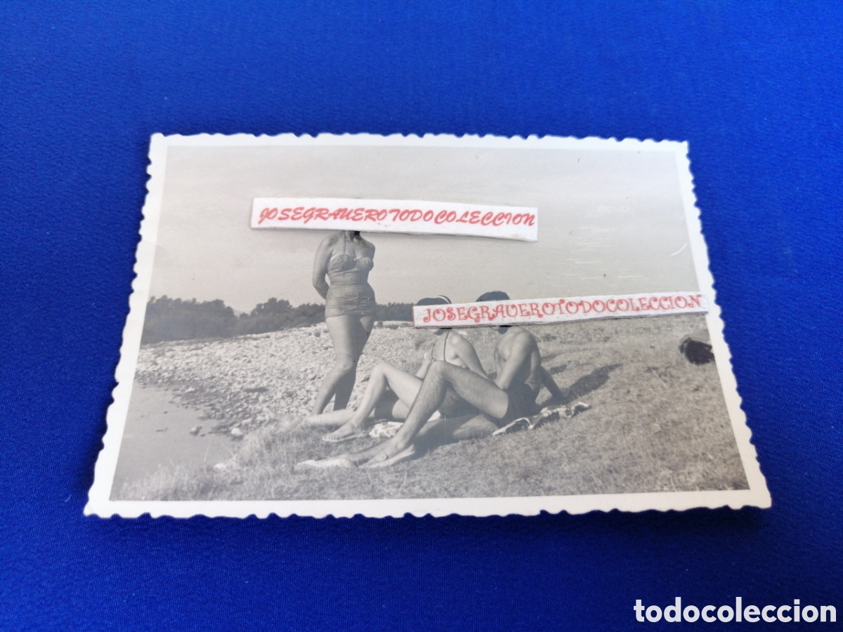 Fotografia antiga: MODELOS EN BA&Ntilde;ADOR POSANDO FOTOGRAF&Iacute;A ANTIGUA SIGLO PASADO