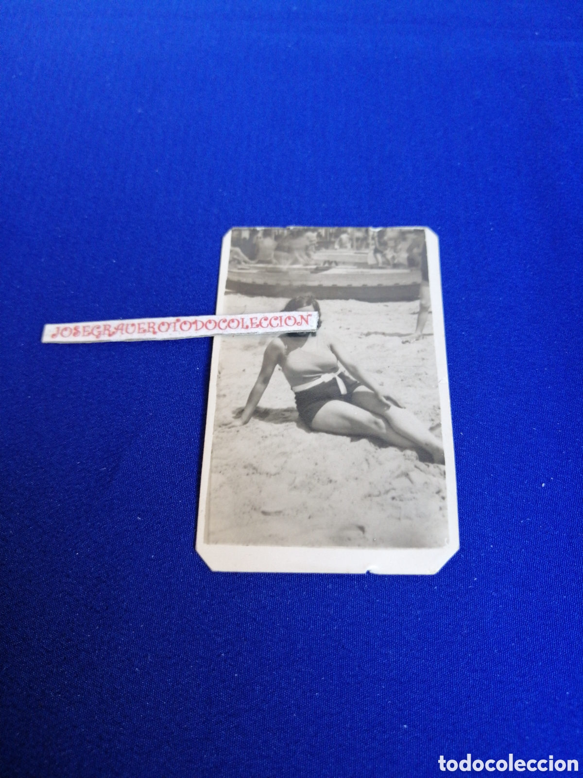 Antique Photography: MODELO EN LA PLAYA EN BA&Ntilde;ADOR FOTOGRAF&Iacute;A ANTIGUA SIGLO PASADO