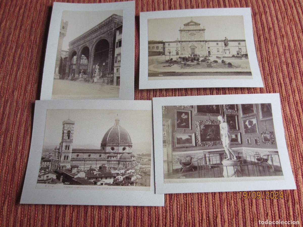 Antique Photography: 1889- 4 FOTOGRAF&Iacute;AS ITALIA.FLORENCIA.CATEDRAL.PALACIO UFFIZI.LOGGIA LANZI..ORIGINALES.