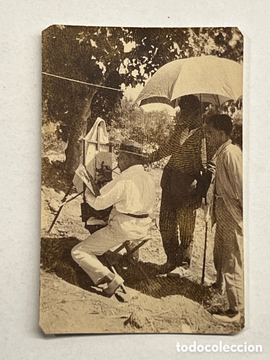 Fotografia antica: EL PINTOR IMPRESIONISTA que gustaba pintar del natural&hellip; Fotograf&iacute;a albumina (h.1930?)