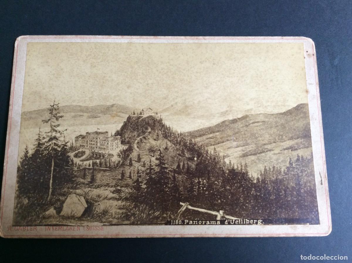 Antique Photography: A. GABLER PHOTOGRAPHE, Suisse. Panorama d'Uetliberg, ano 1889. Com dedicat&oacute;ria