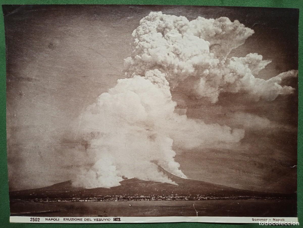 Fotograf&iacute;a antigua: Giorgio Sommer. Erupci&oacute;n del Vesubio. 1872.