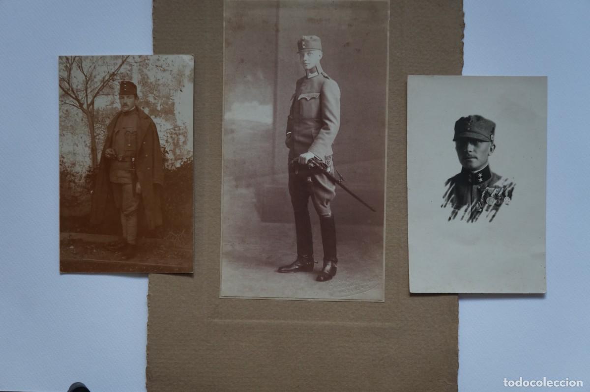 Fotografia antica: Lote de 3 fotograf&iacute;as antiguas en blanco y negro. Retratos de militares de principios del siglo XIX.