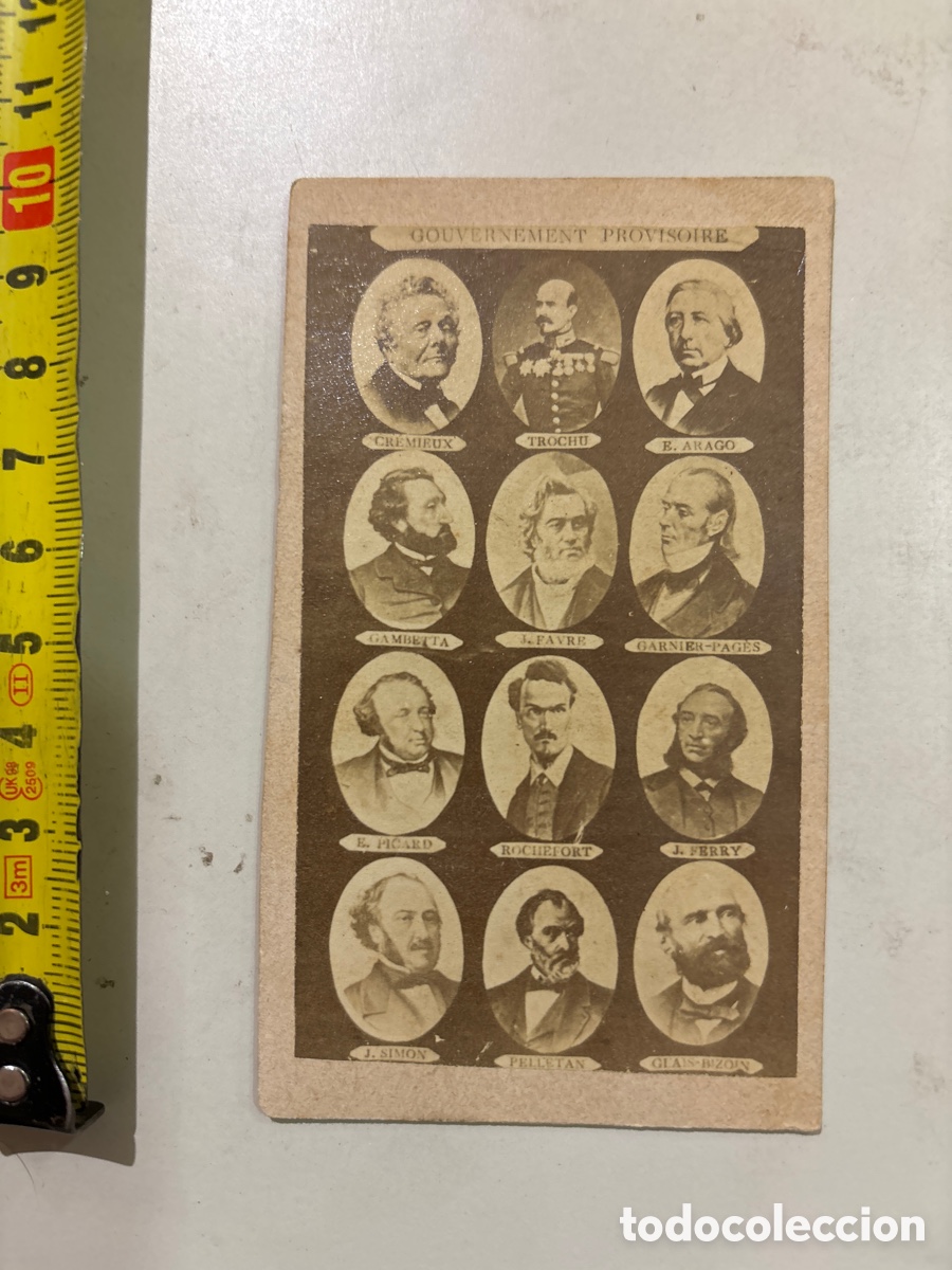 Fotografia antiga: FOTO ALBUMINA. PERSONAJES DEL GOBIERNO PROVISIONAL EN FRANCIA. FOT&Oacute;GRAFO?.