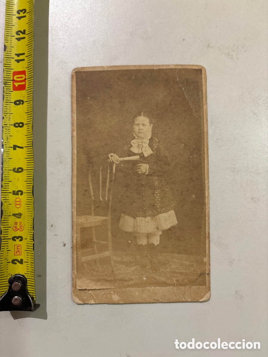 Fotografia antiga: FOTO ALBUMINA. LA NI&Ntilde;A DEL ABANICO. FOT&Oacute;GRAFO?.!