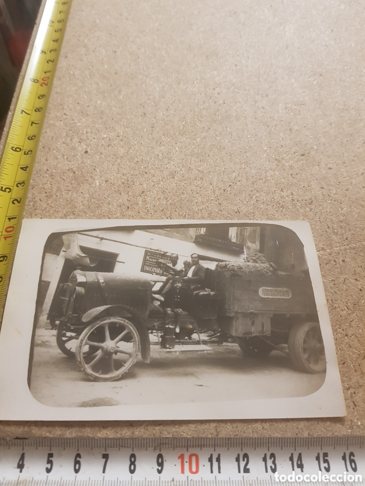 Fotograf&iacute;a antigua: Fotograf&iacute;a de un cami&oacute;n del Ferrocarril a&ntilde;os 1900 aprox.