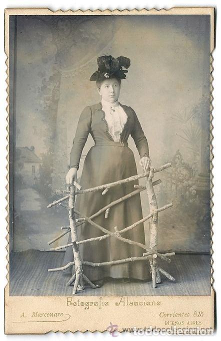 Antique Photography: 7338D - A. MARCENARO - FOTOGRAF&Iacute;A ALSACIANA - ANTIGUO RETRATO DE UNA DAMA- 1901