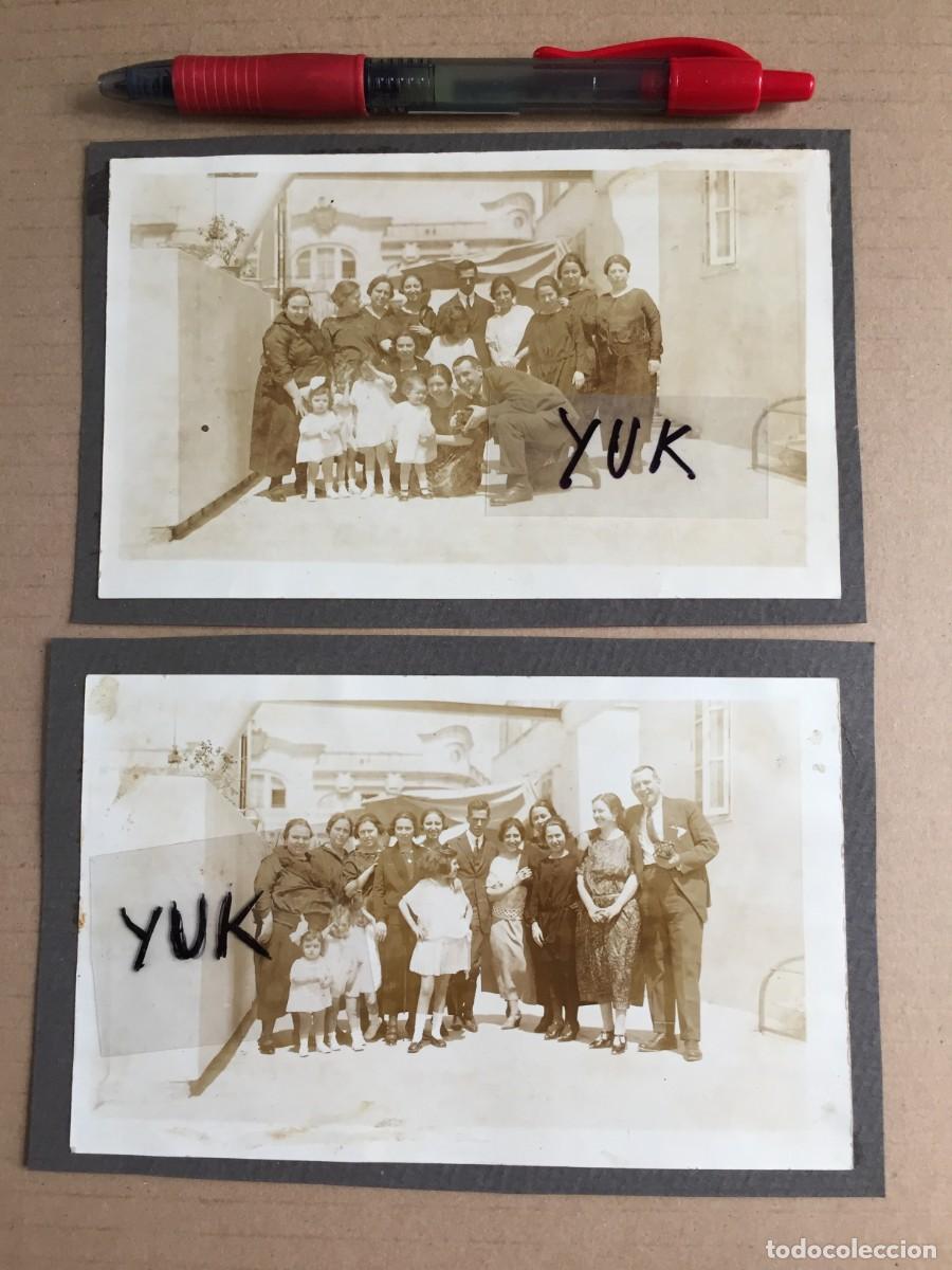 Antique Photography: 2 FOTOS ALBUMINA DE FAMILIA EN ATICO O TERRAZA DE UN PISO DE VALENCIA - CIRCA 1900