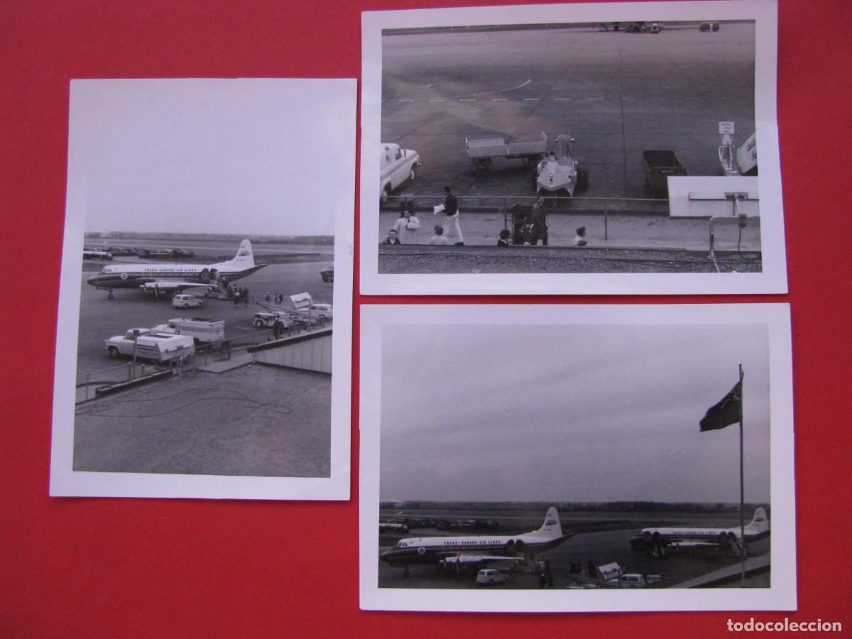 Fotografia antica: 3 FOTOS DE VICKERS VISCOUNT TCA, TRANS - CANADA AIR LINES. AEROPUERTO MONTREAL O TORONTO, A&Ntilde;OS 50.