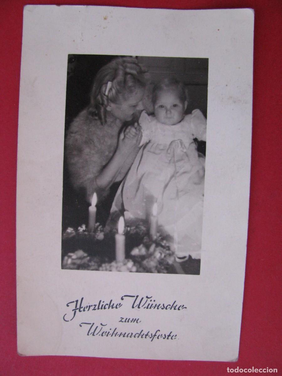Antique Photography: FOTO CON LA FELICITACI&Oacute;N DE NAVIDAD. ALEMANIA 1943.