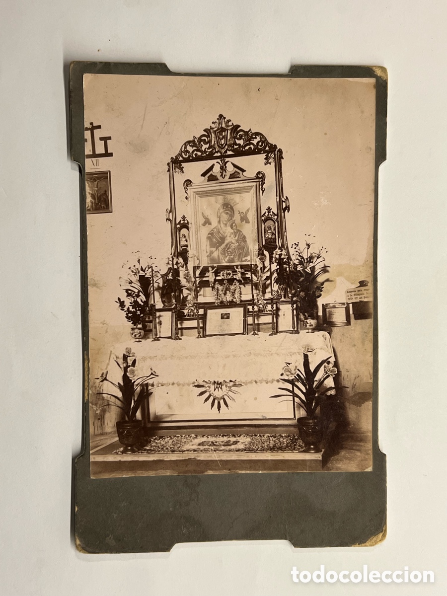 Fotografia antica: ALTAR. Ntra Sra del Perpetuo Socorro.. lugar por identificar.. Albumina, soporte cart&oacute;n (h.1920?)