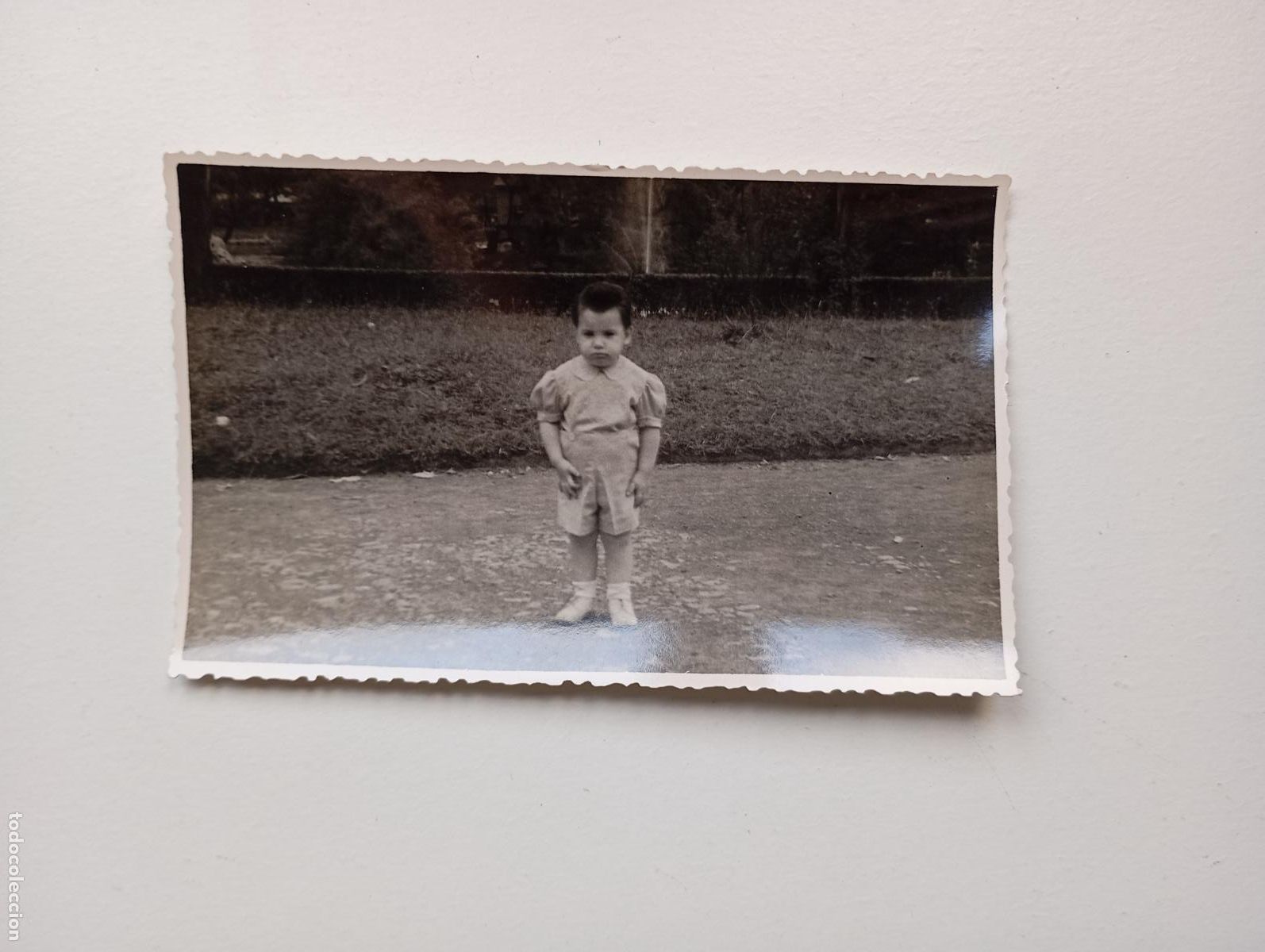 Fotografia antiga: ANTIGUA FOTOGRAF&Iacute;A NI&Ntilde;O EN JARD&Iacute;N. TDKP21S