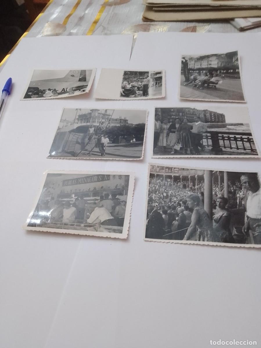Fotografia antica: Lote de 7 fotos a&ntilde;os 50 plaza toros aeropuerto y