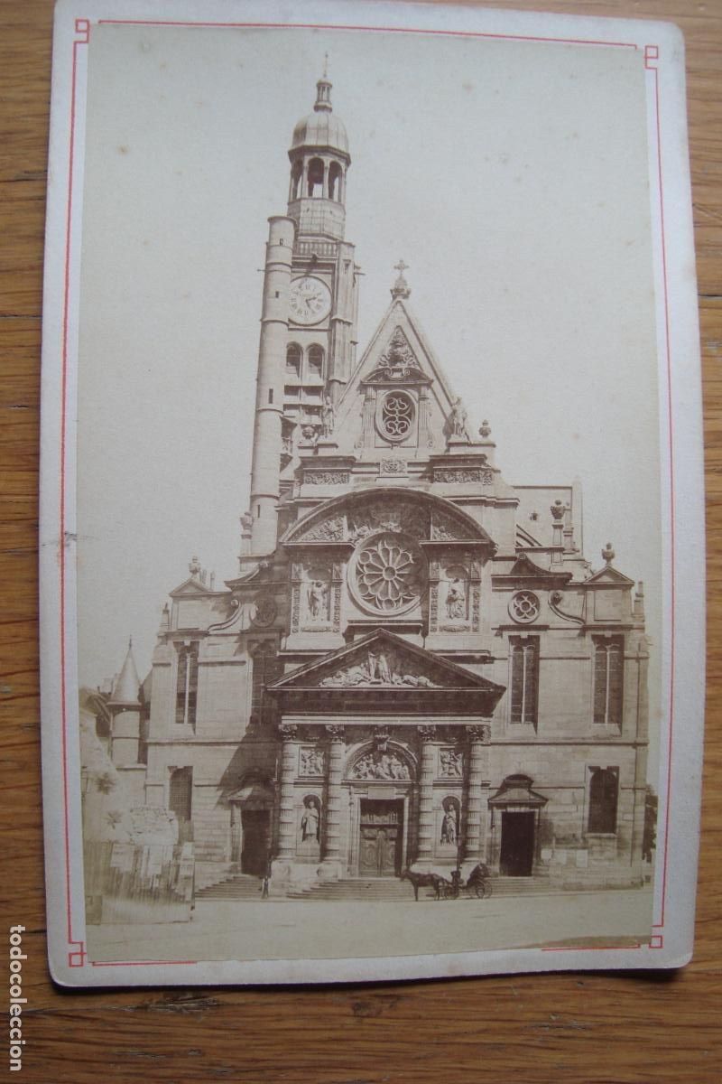 Fotografia antica: ANTIGUA FOTOGRAFIA IGLESIA EGLISE SAINT ETIENNE DU MONT. PARIS FRANCIA FINALES SIGLO XIX