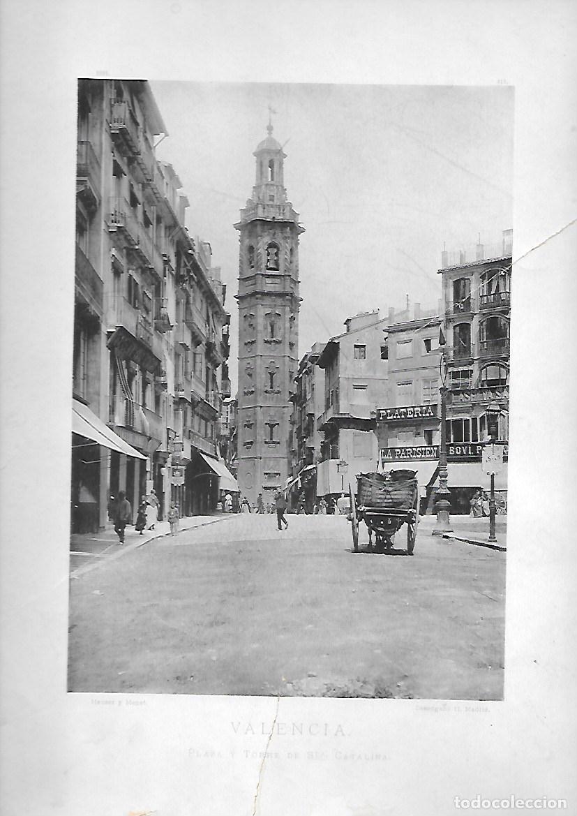 Fotografia antica: FOTOTIPIA DE VALENCIA DE LA PLAZA Y TORRE DE SANTA CATALINA. FOTOTIPIA-0091