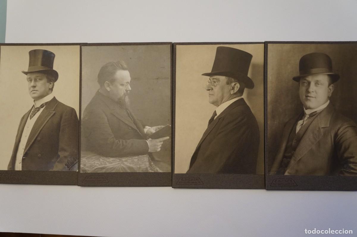 Fotografia antica: Lote de 4 fotograf&iacute;as antiguas en blanco y negro. Retratos de hombres. Alemania. Cabinet Card.
