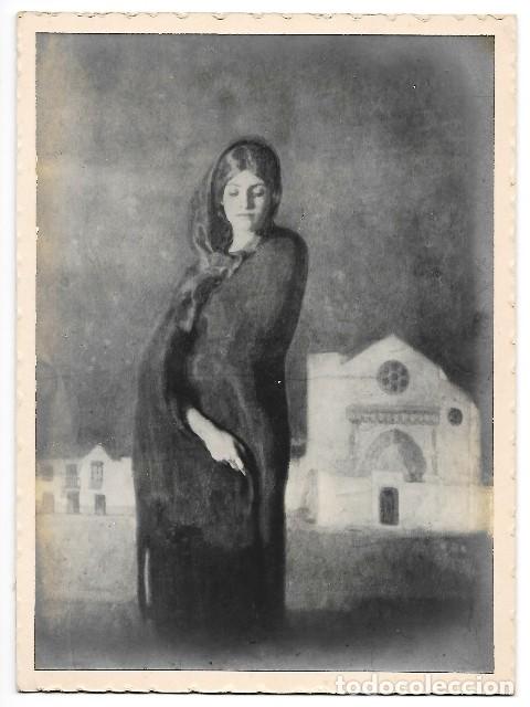 Antique Photography: FOTOGRAFIA REPRODUCCION OLEO COSTUMBRISTA MUJER SEVILLANA - ALBUMINA-4048