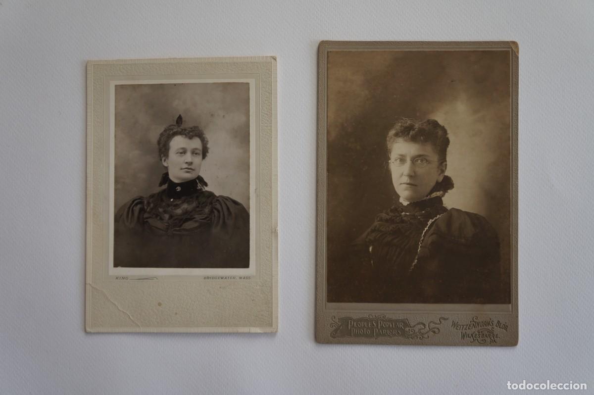Fotografia antica: Lote de 2 fotograf&iacute;as antiguas en blanco y negro. Retratos de mujer. EE.UU.