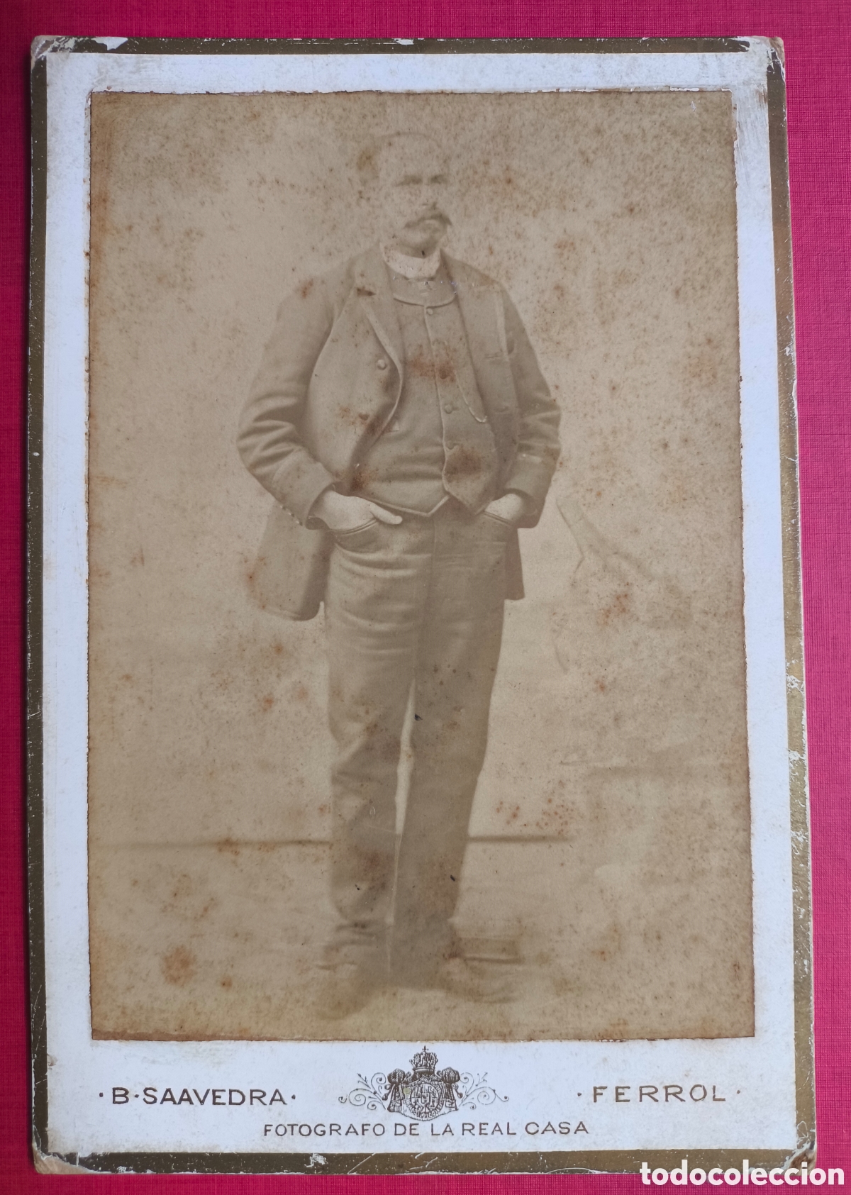 Fotografia antica: ALB&Uacute;MINA FOTOGRAF&Iacute;A RETRATO DE ESTUDIO B. SAAVEDRA FERROL C. 1915
