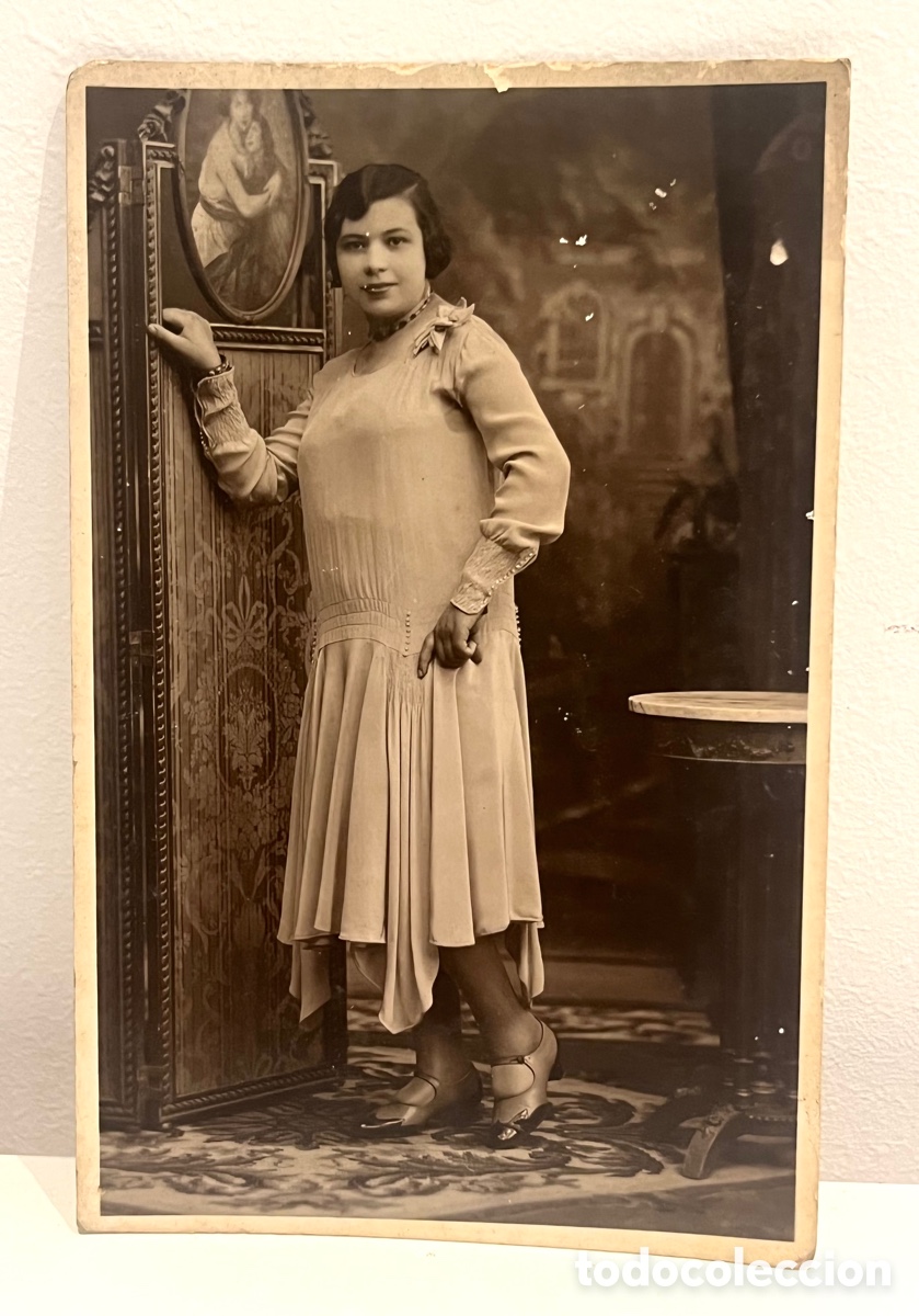 Fotograf&iacute;a antigua: FOTOGRAFIA: CHICA CON BIOMBO - A&Ntilde;OS 20