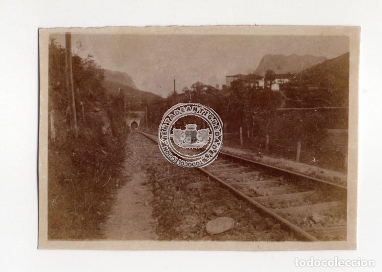 Fotografia antica: FOTOGRAFIA ANTIGUA, VIA DE TREN A SU PASO POR RANERO A&Ntilde;O 1918