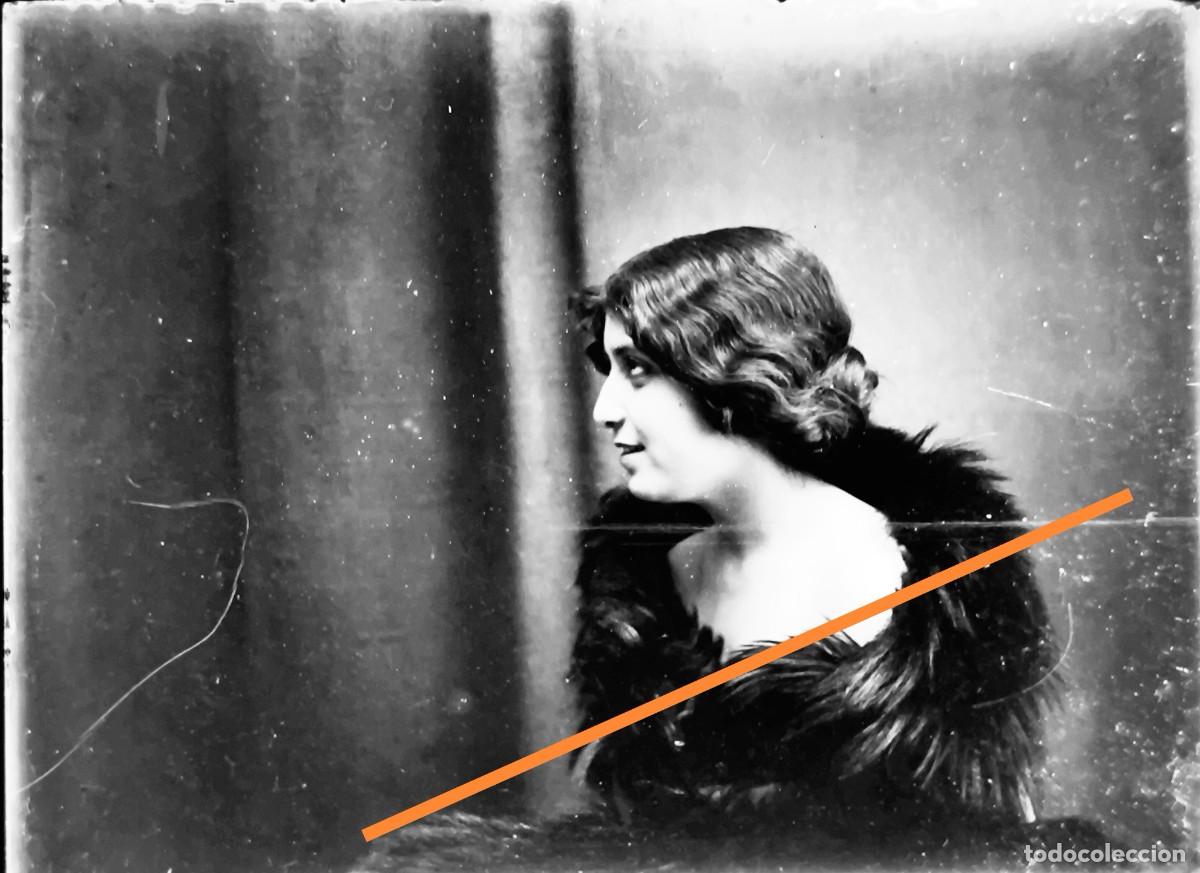 Fotografia antica: Antiguo negativo de fotograf&iacute;a. Se&ntilde;orita. Artista cine o teatro? En cristal.