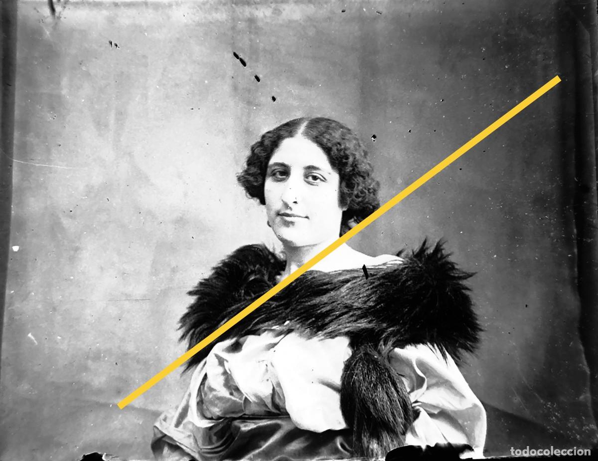Fotografia antica: Antiguo negativo de fotograf&iacute;a. Se&ntilde;orita. Artista cine o teatro? En cristal.