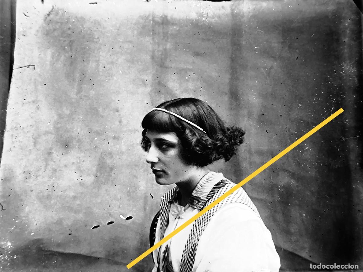 Fotografia antica: Antiguo negativo de fotograf&iacute;a. Se&ntilde;orita. Artista cine o teatro? En cristal.
