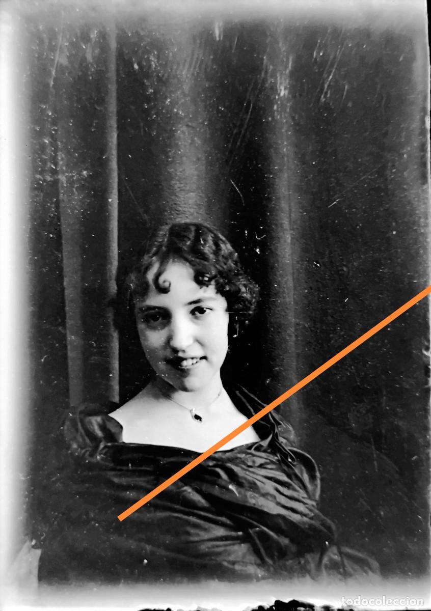 Fotografia antica: Antiguo negativo de fotograf&iacute;a. Se&ntilde;orita. Artista cine o teatro? En cristal.