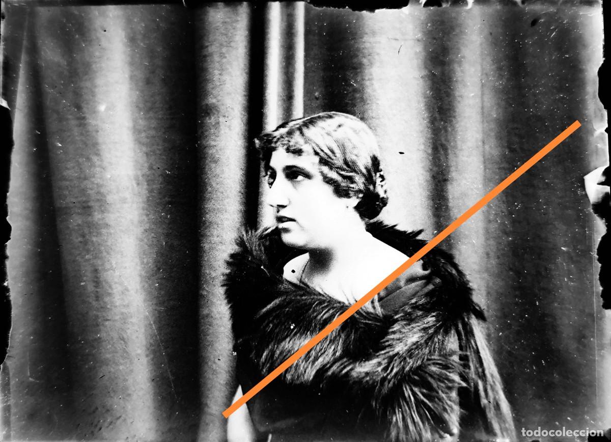 Fotografia antica: Antiguo negativo de fotograf&iacute;a. Se&ntilde;orita. Artista cine o teatro? En cristal.