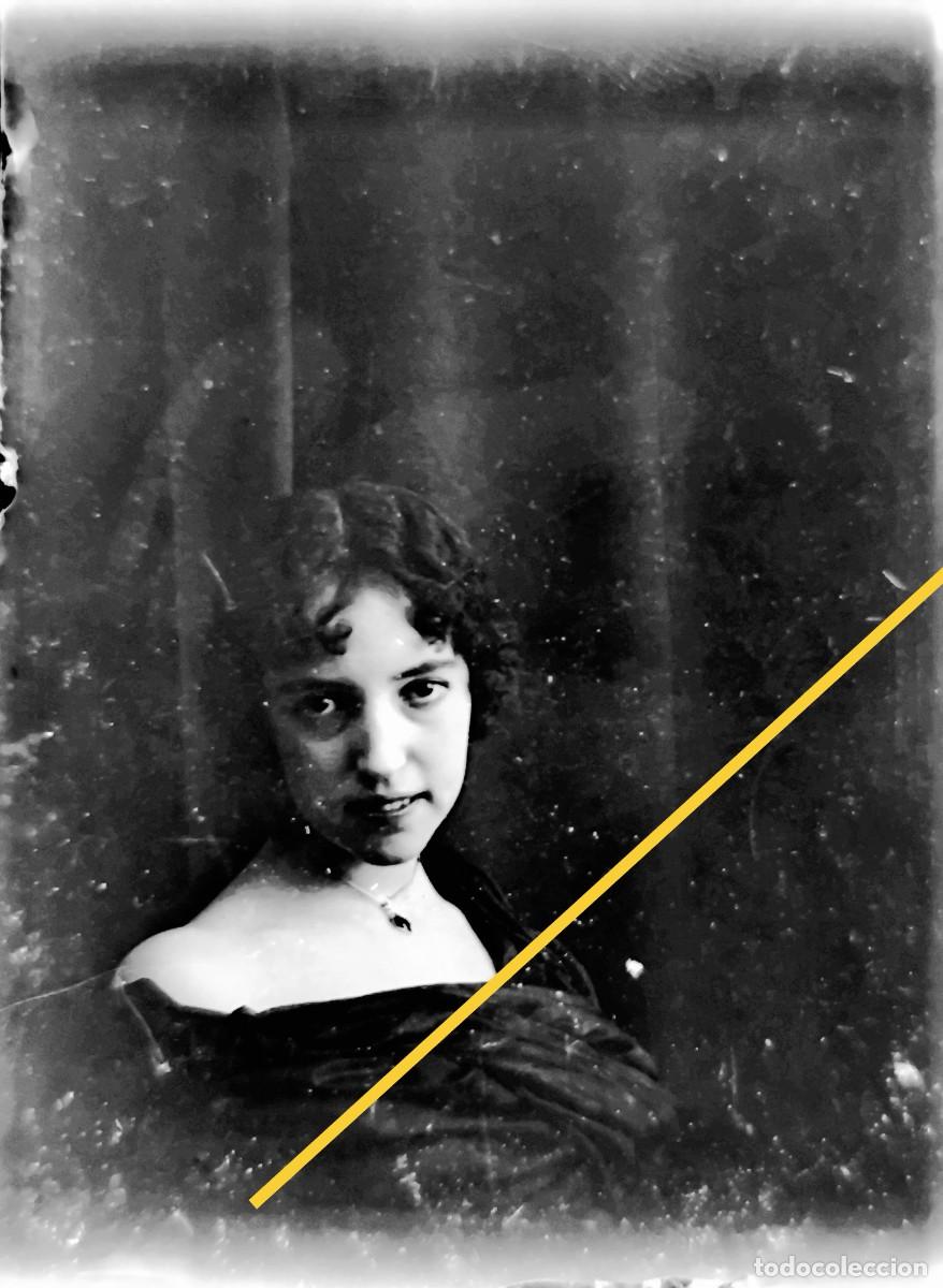Fotografia antica: Antiguo negativo de fotograf&iacute;a. Se&ntilde;orita. Artista cine o teatro? En cristal.