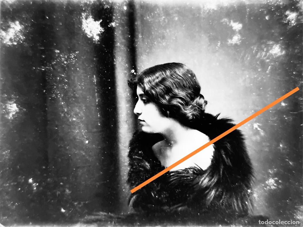 Fotografia antica: Antiguo negativo de fotograf&iacute;a. Se&ntilde;orita. Artista cine o teatro? En cristal.